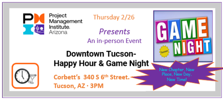 In Person: Downtown Tucson - Happy Hour & Game Night